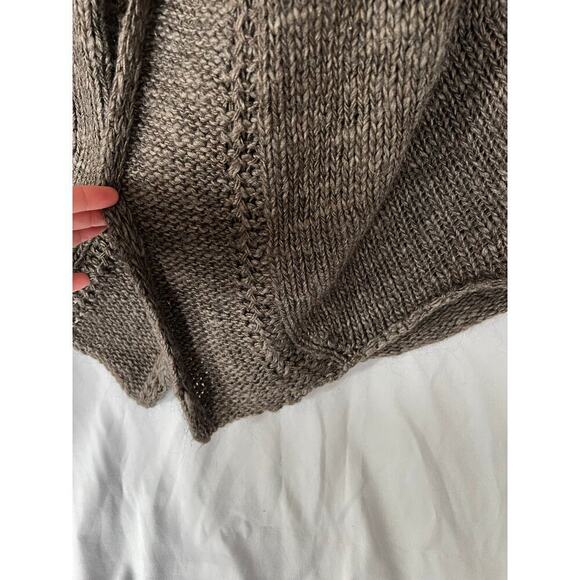 Chiaramente Open Cardigan, Wool/Alpaca Blend, made in Italy, Large, Brown - Picture 6 of 9